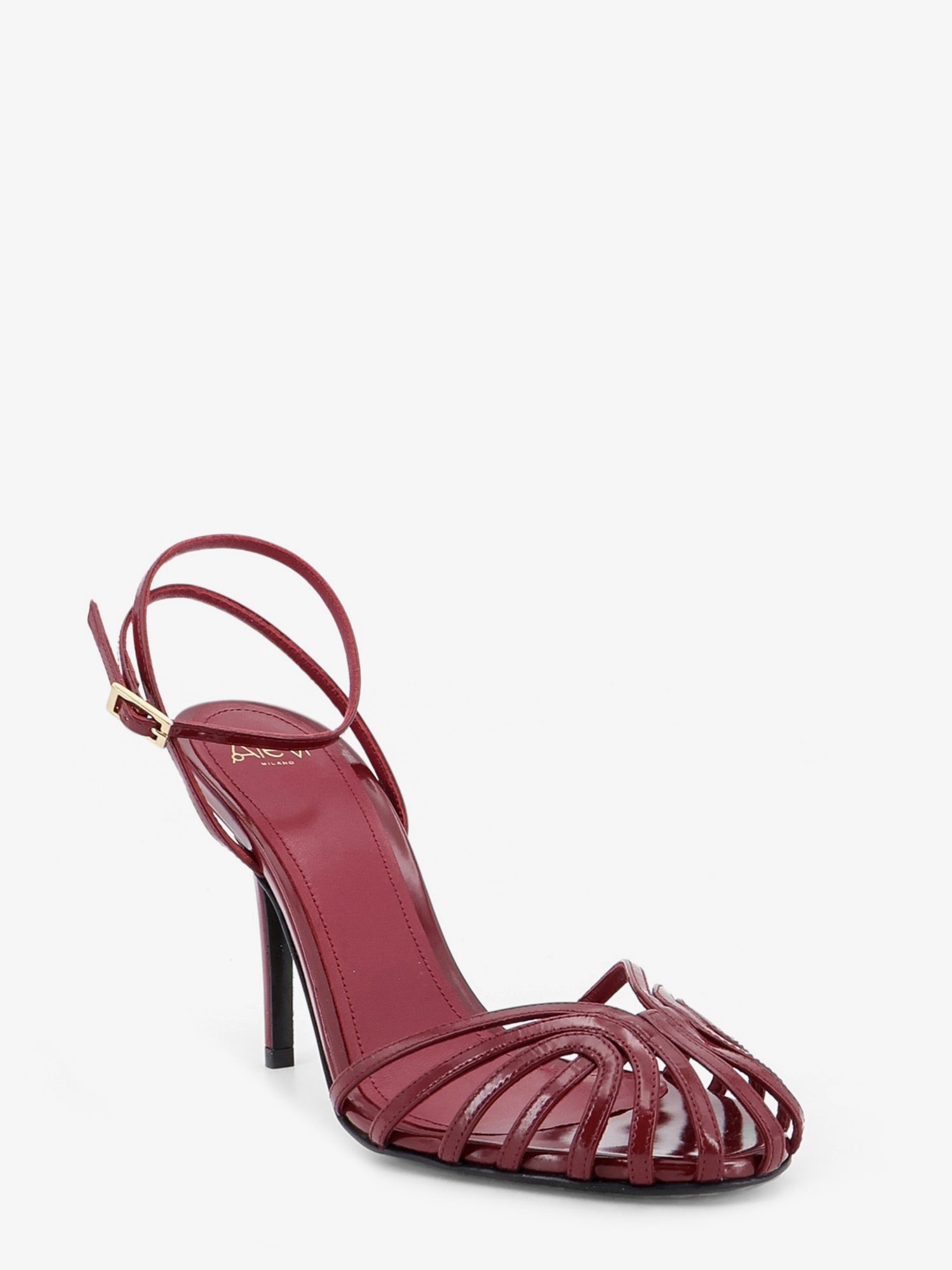 Alevi` Women's Blake Patent Leather Sandals Red
