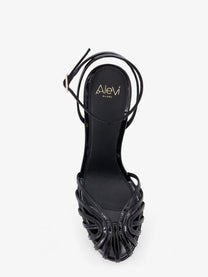 Alevi` Women's Blake Patent Leather Sandals Black