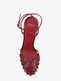 Alevi` Women's Blake Patent Leather Sandals Red
