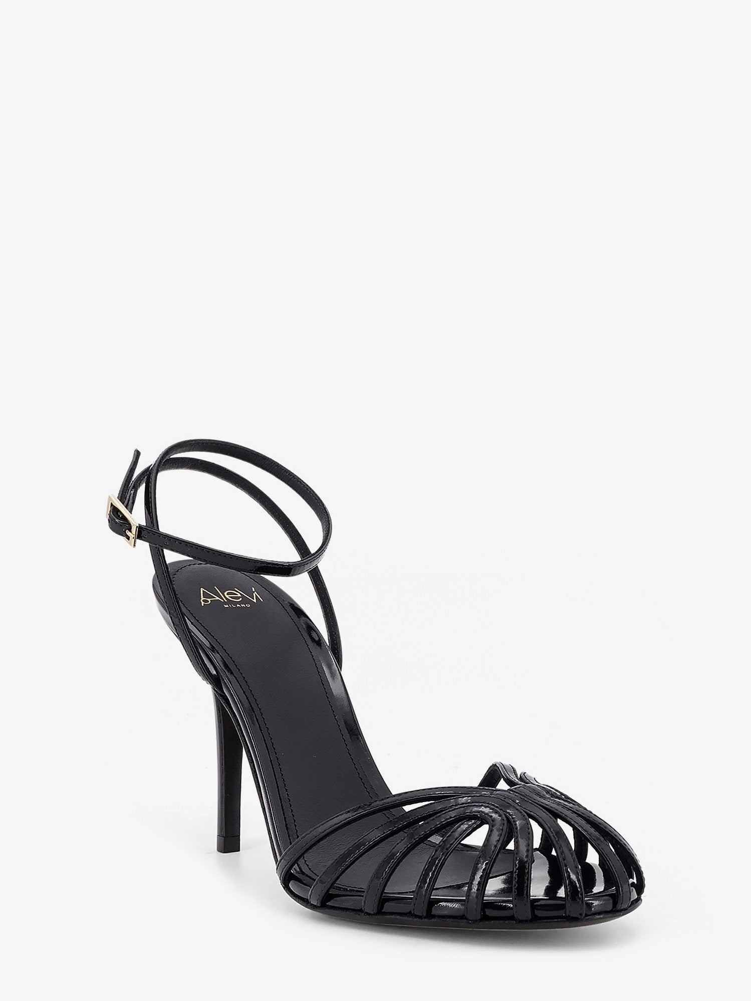 Alevi` Women's Blake Patent Leather Sandals Black