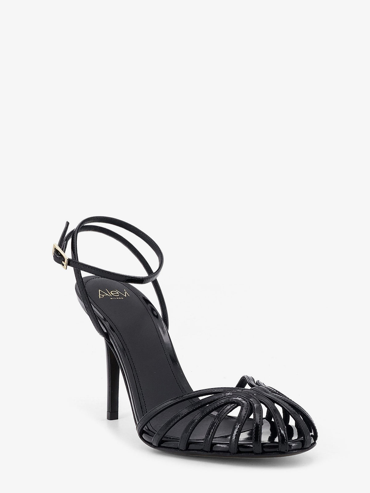 Aleví Women's Blake Patent Leather Sandals Black, view 2