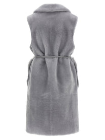 BLANCHA - BLANCHA - ’Merino Straight-Volpe Shadow’ vest - Woman,Clothing,Fur,