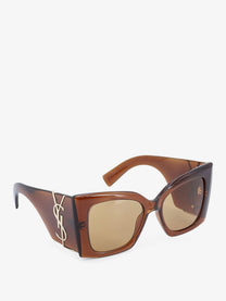 Saint Laurent Women's Blaze Crystal Acetate Sunglasses Brown