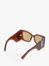Saint Laurent Women's Blaze Crystal Acetate Sunglasses Brown