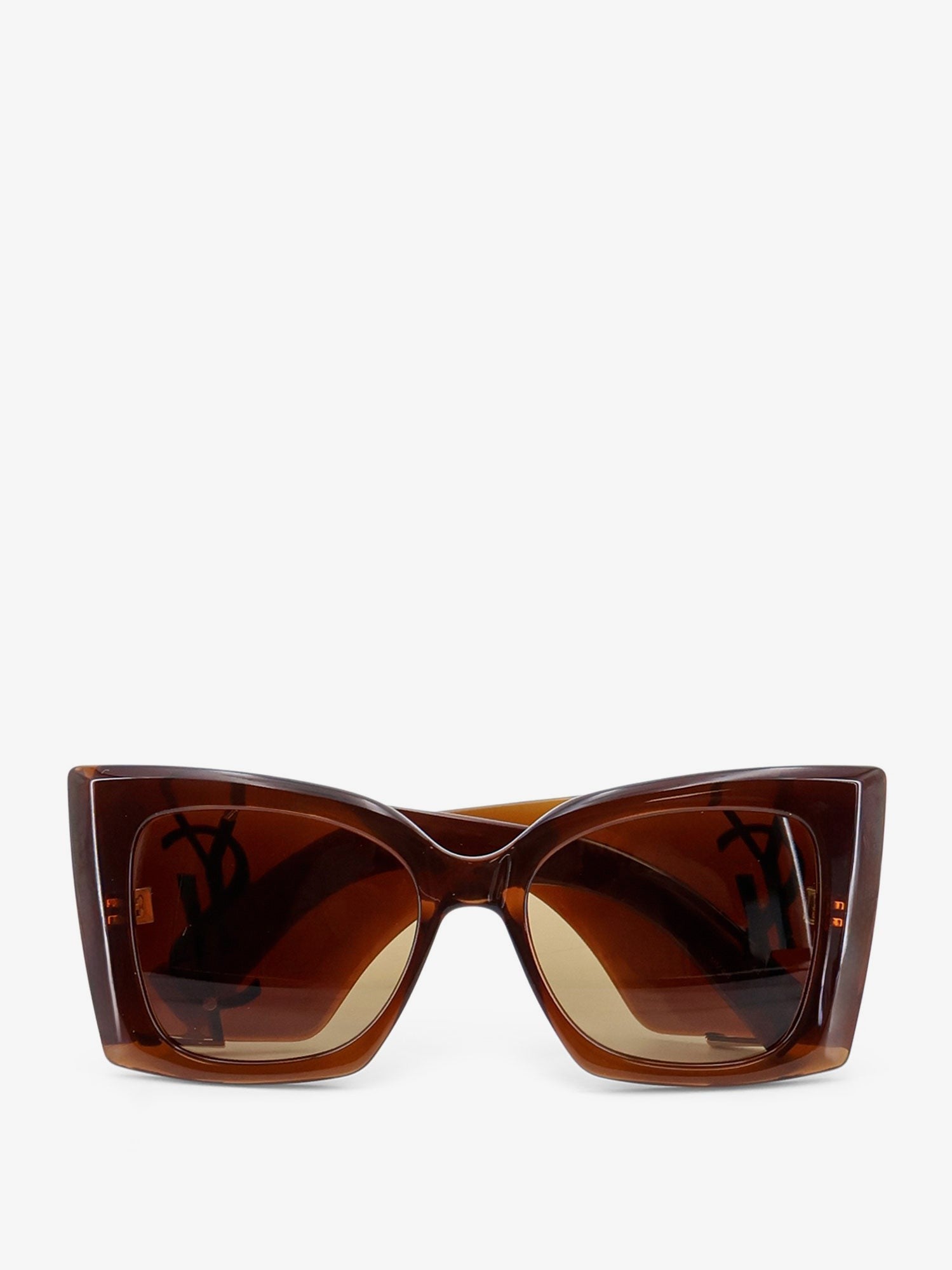 Saint Laurent Women's Blaze Crystal Acetate Sunglasses Brown