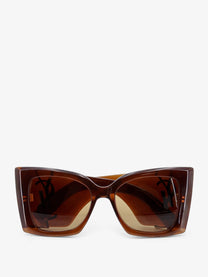 Saint Laurent Women's Blaze Crystal Acetate Sunglasses Brown