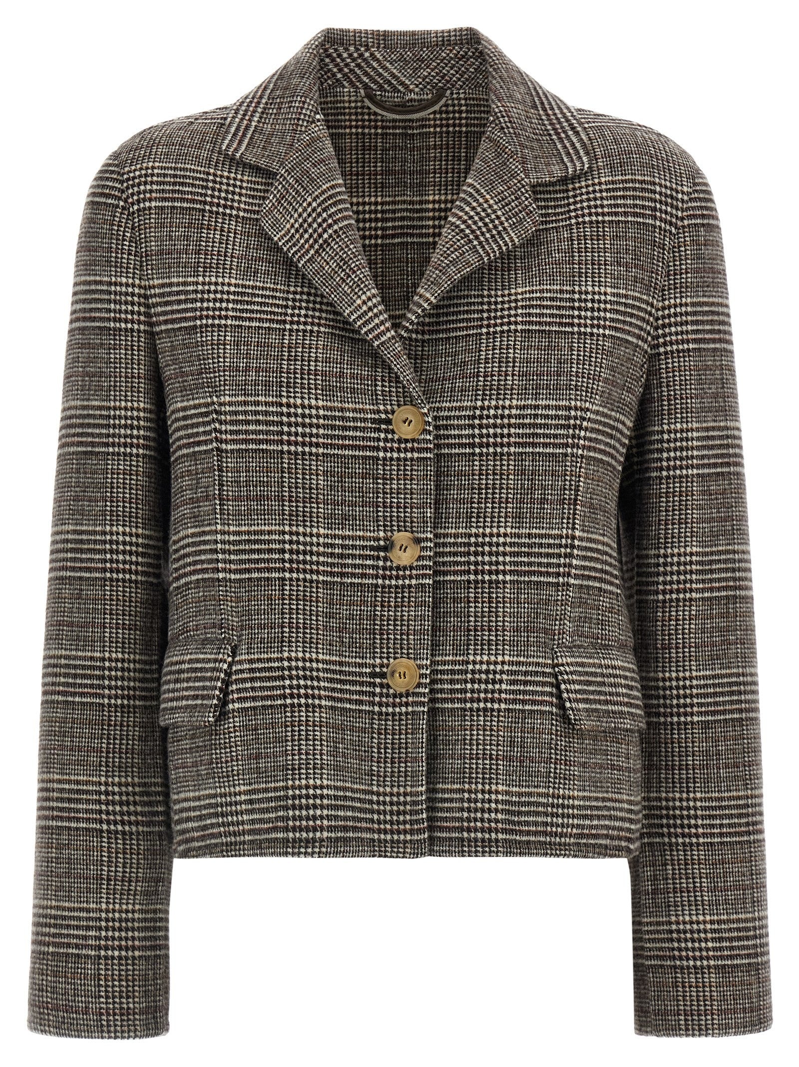 Ermanno Scervino Blazer Cropped Check Gold
