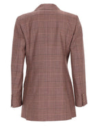 Max Mara Women's Wool Principe Galles Blazer Double-Breasted Brown, view 2