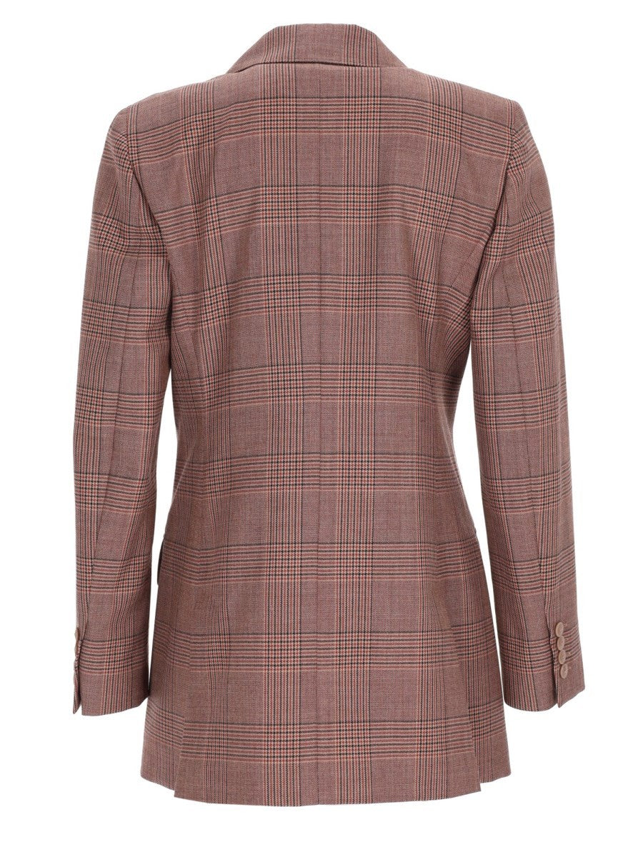 Max Mara Women's Wool Principe Galles Blazer Double-Breasted Brown, view 2