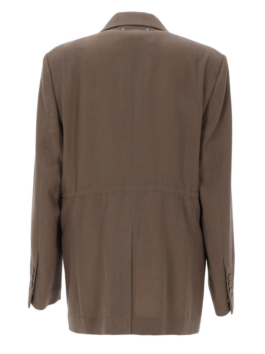 Golden Goose Women's Blazer Doppiopetto in Lana Beige