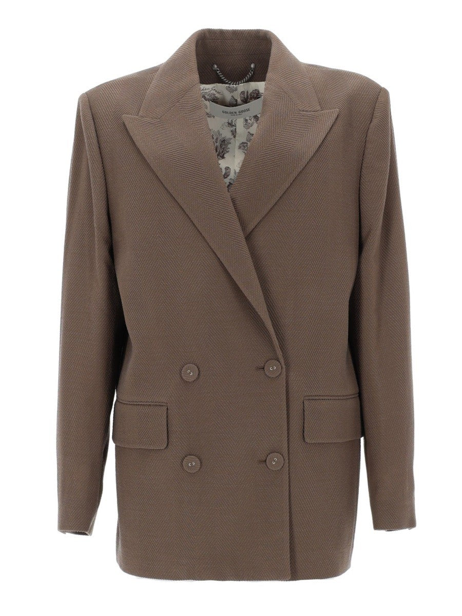 Golden Goose Women's Blazer Doppiopetto in Lana Beige