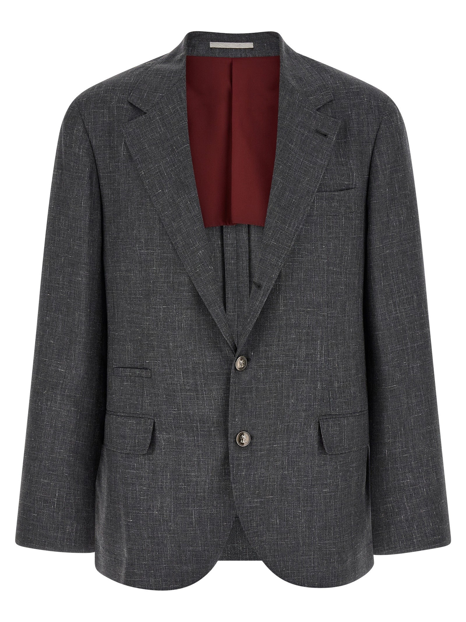 Brunello Cucinelli Blazer Flamed Canvas Blazer Grey
