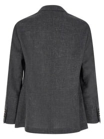 Brunello Cucinelli Blazer Flamed Canvas Blazer Grey