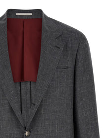 Brunello Cucinelli Blazer Flamed Canvas Blazer Grey
