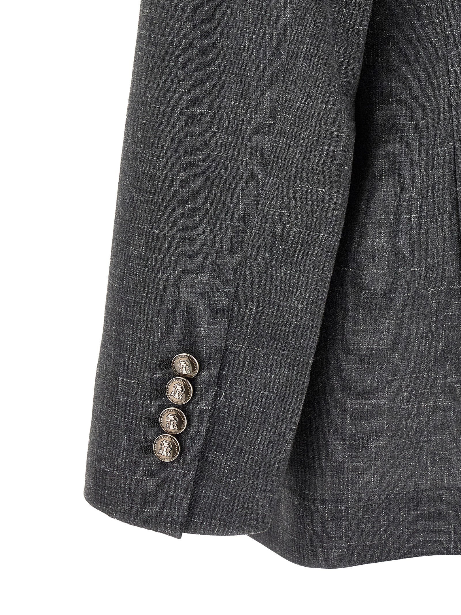Brunello Cucinelli Blazer Flamed Canvas Blazer Grey