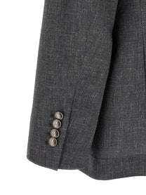 Brunello Cucinelli Blazer Flamed Canvas Blazer Grey