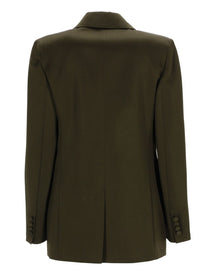 Max Mara Women's Blazer in Envers Satin Green