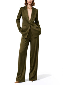 Max Mara Women's Blazer in Envers Satin Green