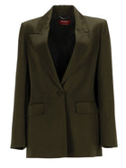 Max Mara Studio Women's Blazer in Envers Satin Green