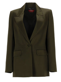 Max Mara Women's Blazer in Envers Satin Green