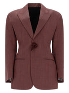 Bottega Veneta Women's Wool Linen Blazer Blue