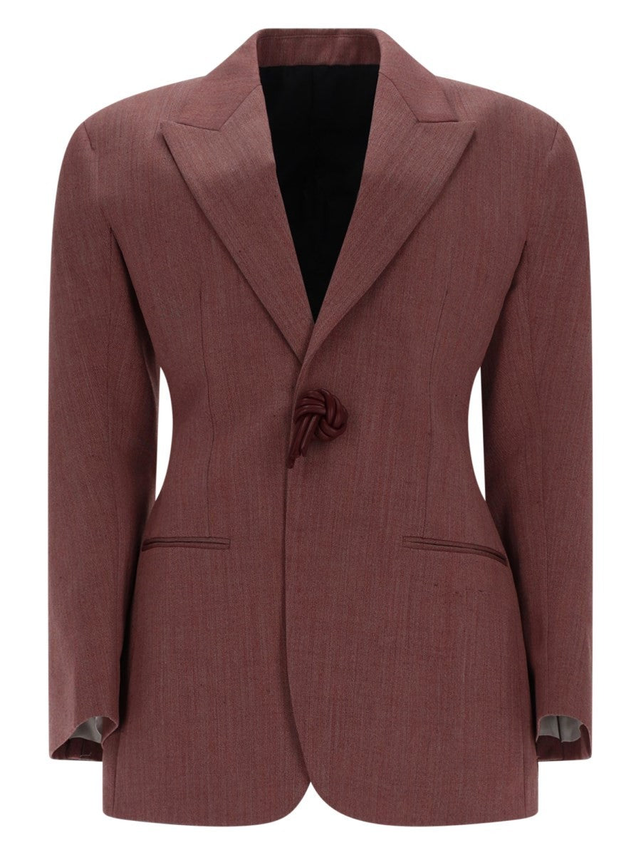 Bottega Veneta Women's Blazer in Lana Lino Blue