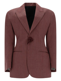 Bottega Veneta Women's Blazer in Lana Lino Blue