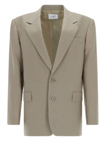 Saint Laurent Women's Blazer Monopetto in Lana Beige