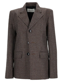 Ami Paris Women's Wool Blazer Single-Breasted Brown