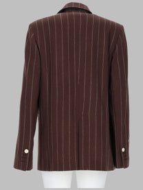 Alysi Women's Blazer Stripes Wool Doppio Petto Brown