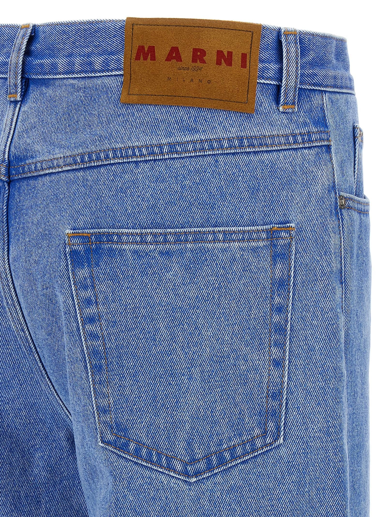 Marni Bleached Coated Jeans Blue