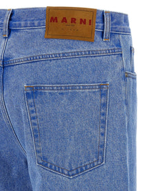 Marni Bleached Coated Jeans Blue