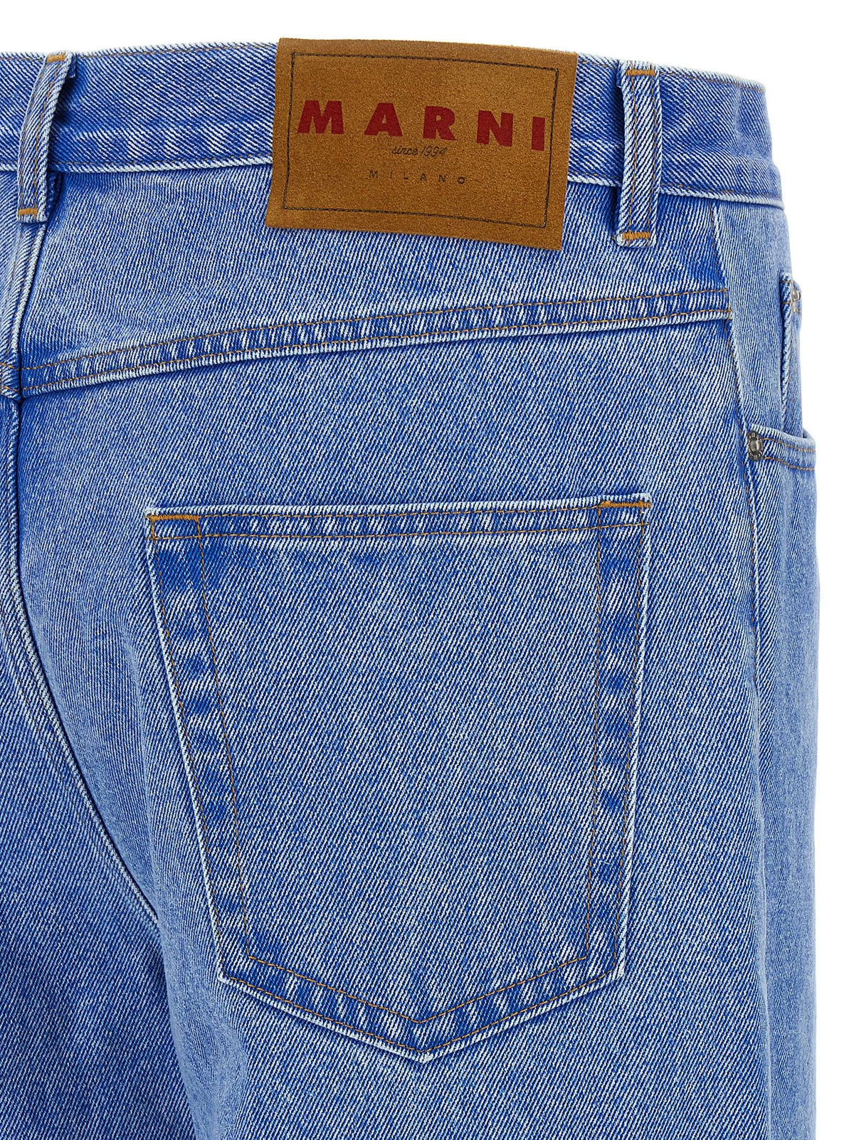Marni Bleached Coated Jeans Blue, view 4