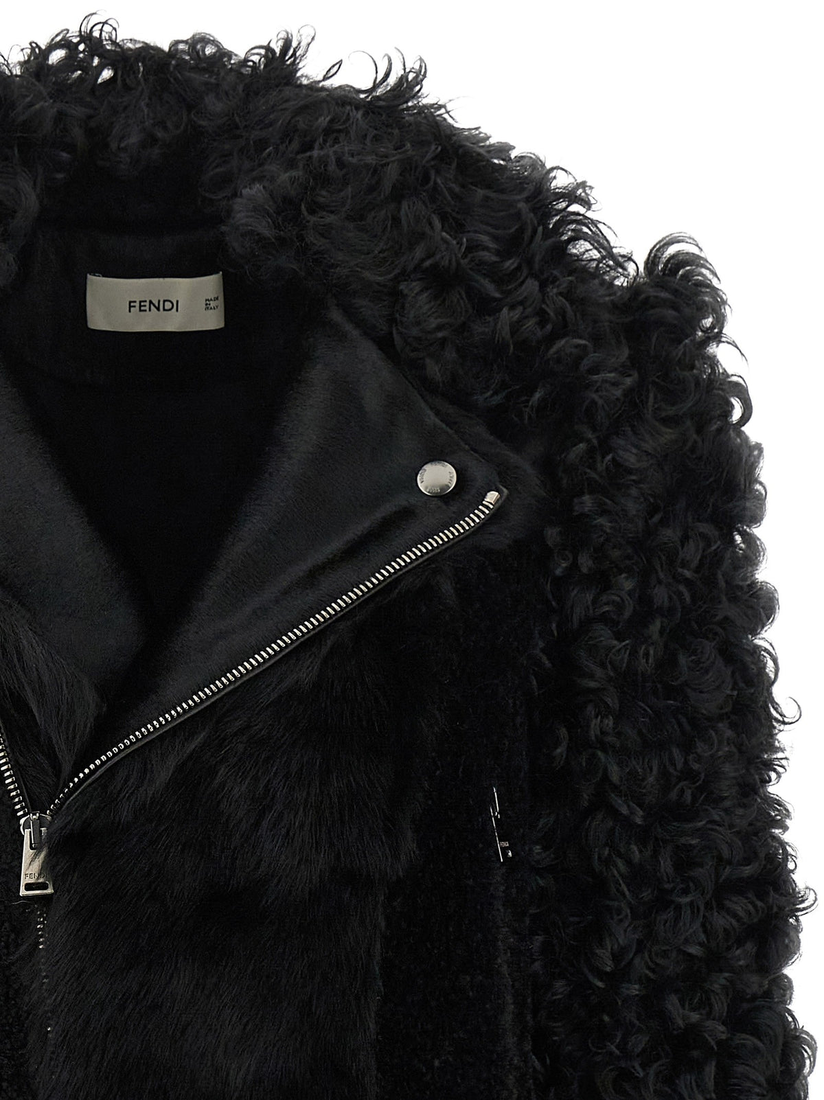 Fendi Blouson Biker Jacket Black