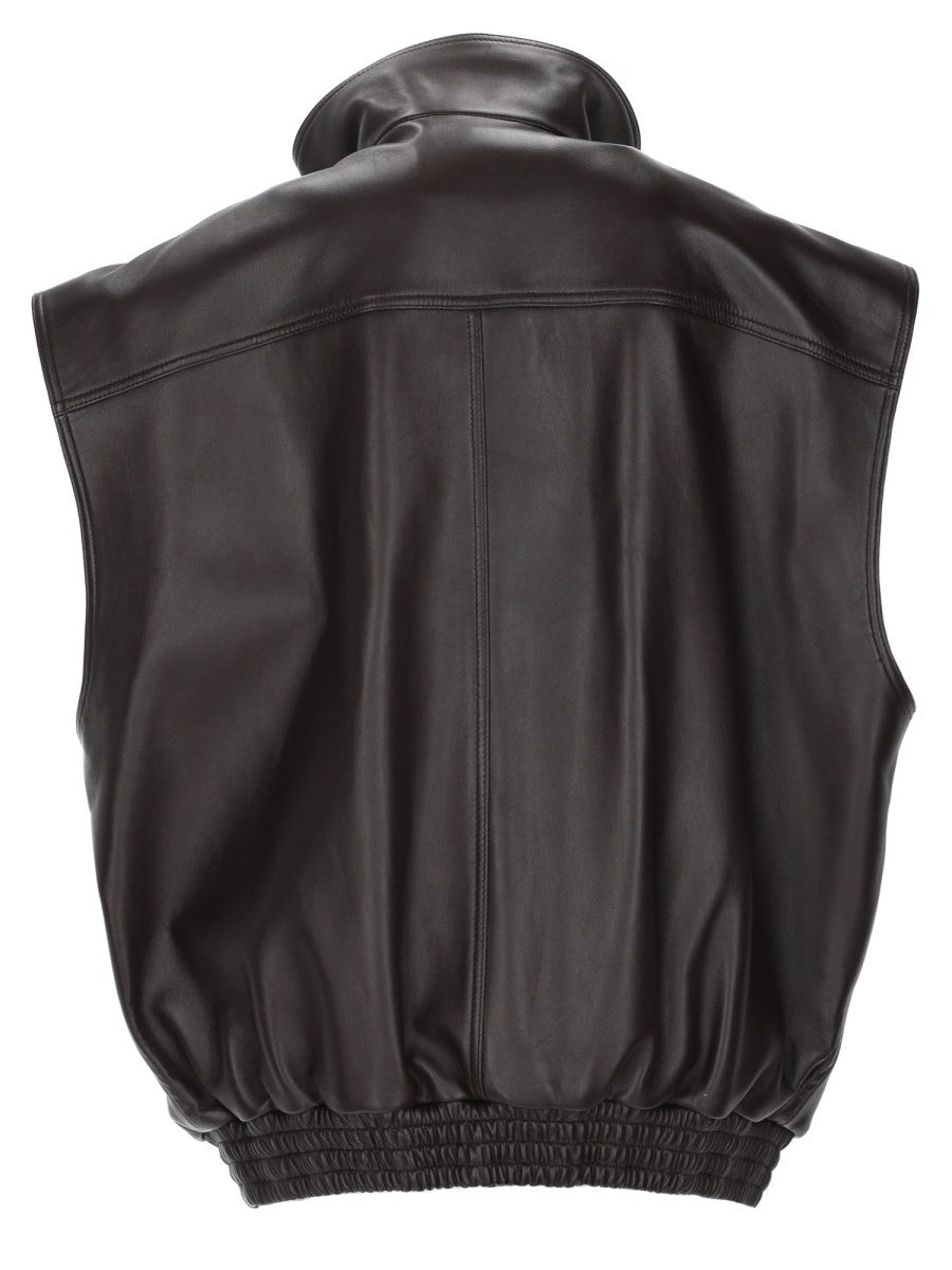 Balenciaga Women's Leather Soft Blouson Brown, view 3