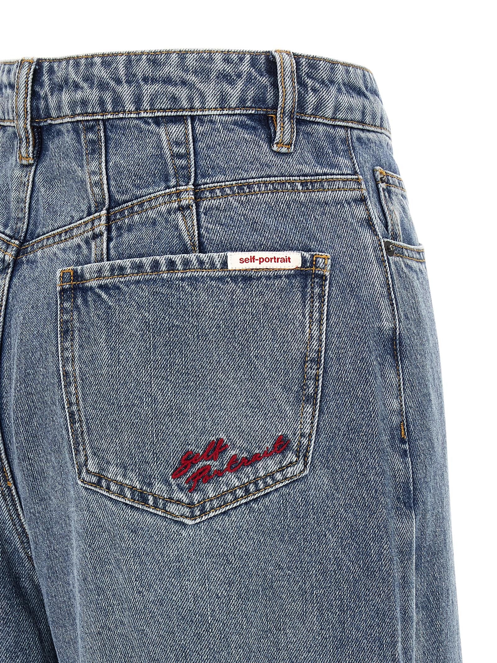 self-portrait Blue Barrel Leg Jeans Blue