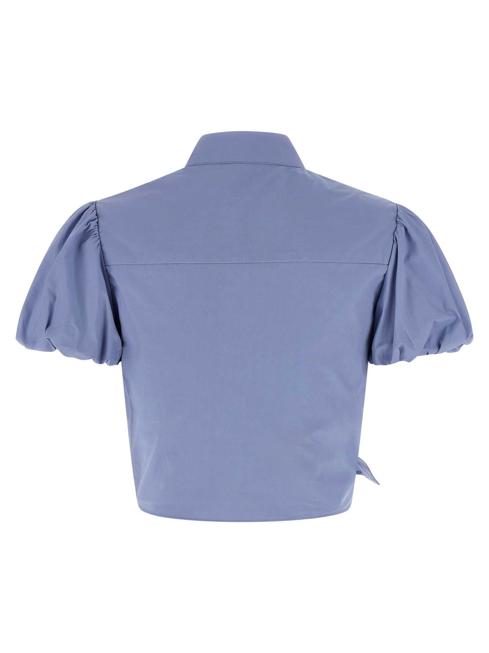 self-portrait Blue Cotton Tie Side Top Blue