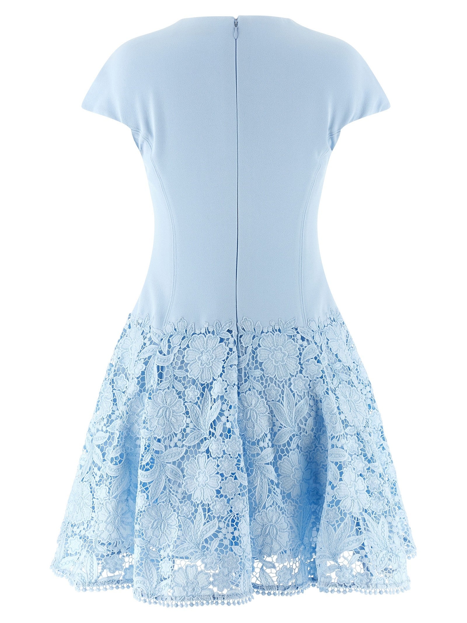 self-portrait Blue Crepe Lace Dress Blue