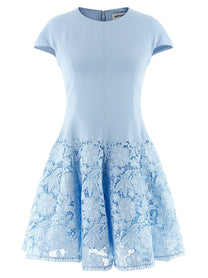 self-portrait Blue Crepe Lace Dress Blue