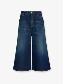 ALAÏA Women's Blue Denim Bermuda Shorts Blue