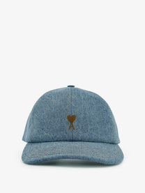 Ami Paris Men's Blue Denim Hat Blue
