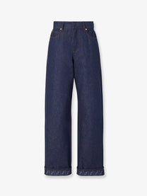 Fendi Women's Blue Denim Jeans Blue