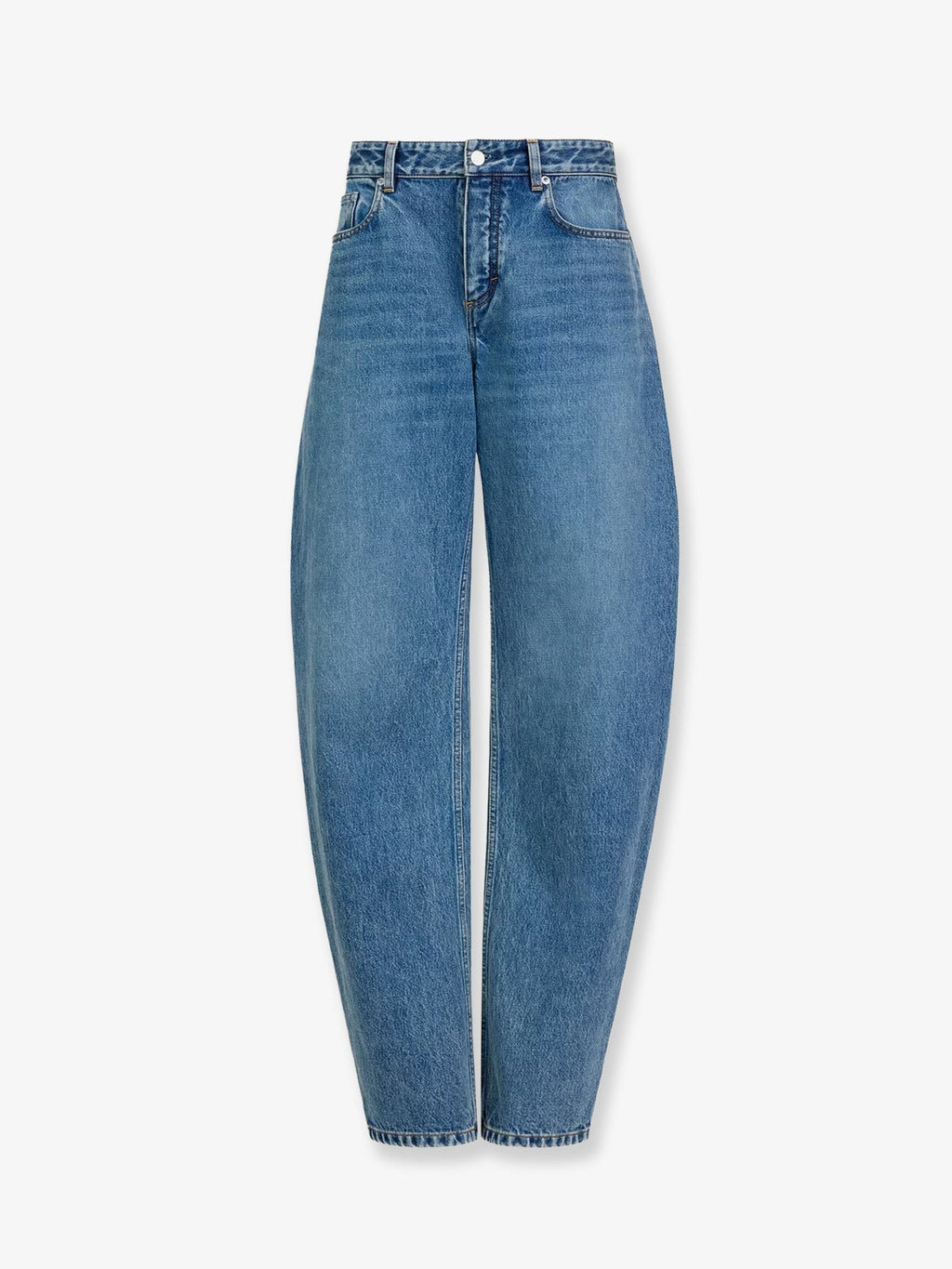 ALAÏA Women's Blue Denim Jeans Beige