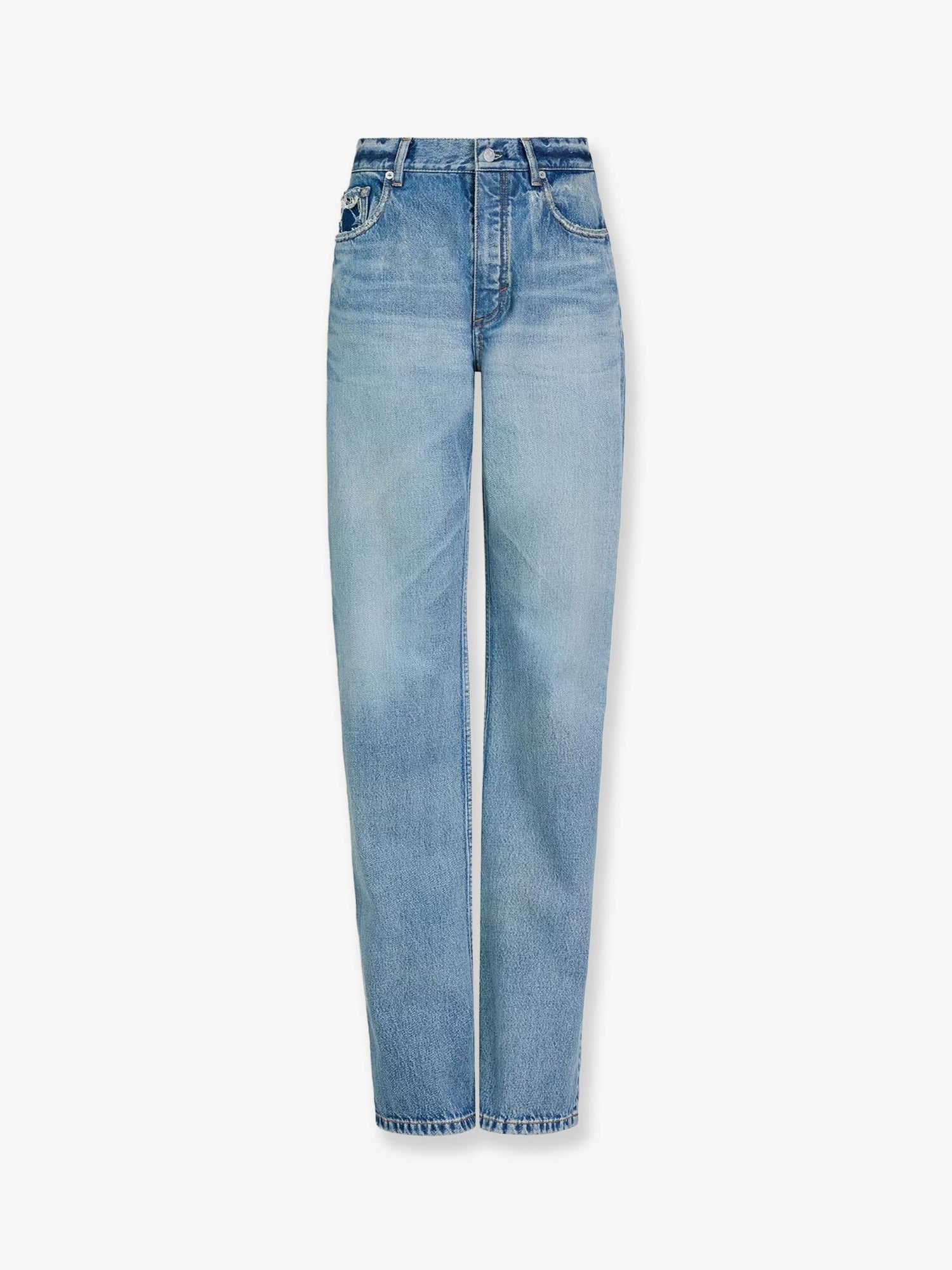ALAÏA Women's Blue Denim Jeans DIRTY WASH