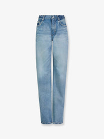 ALAÏA Women's Blue Denim Jeans DIRTY WASH