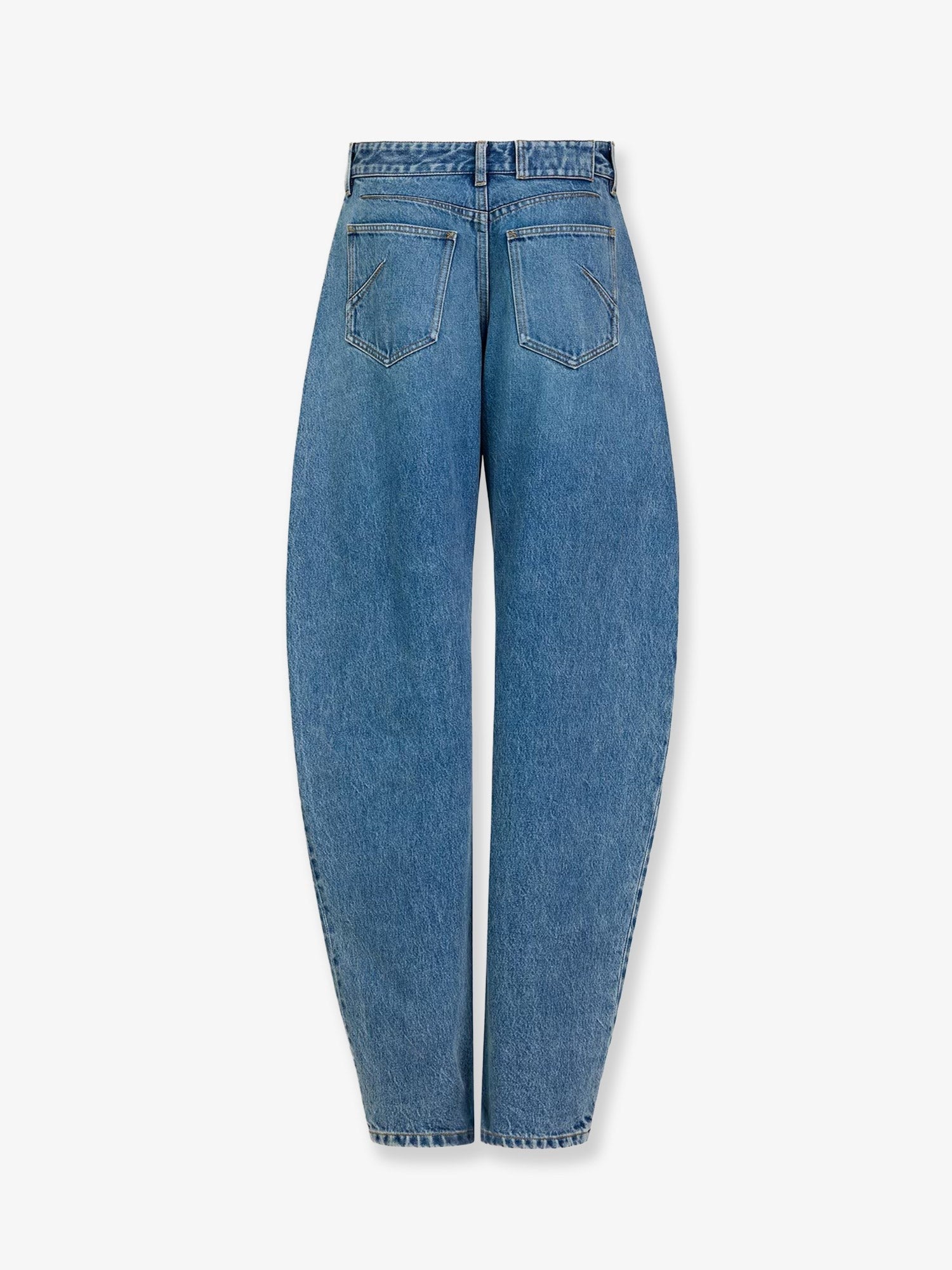 ALAÏA Women's Blue Denim Jeans Beige