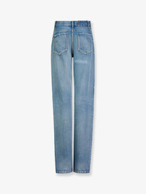 ALAÏA Women's Blue Denim Jeans DIRTY WASH
