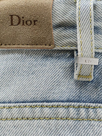 Dior Women's Blue Denim Loose Jeans Grey