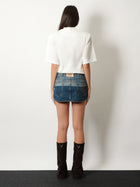 The Attico Women's Blue Denim Mini Skirt Blue, view 3