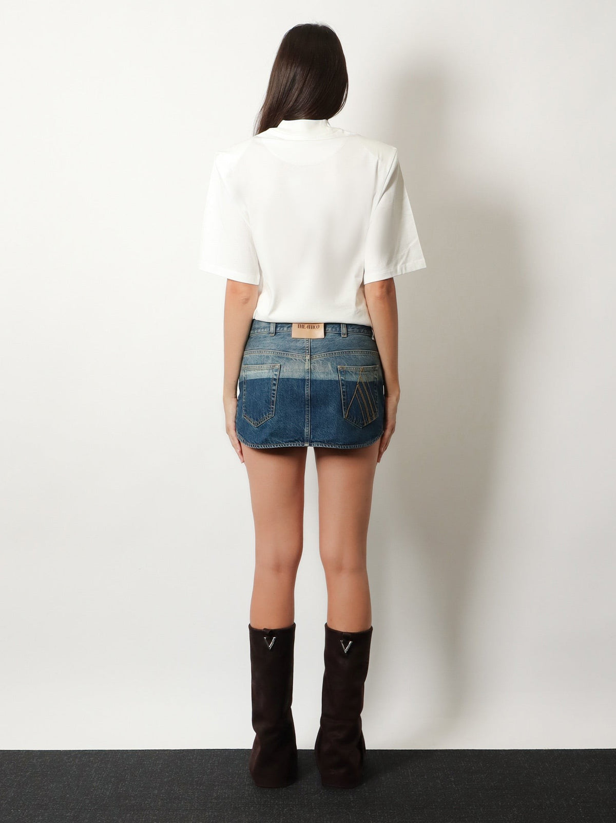 The Attico Women's Blue Denim Mini Skirt Blue, view 3